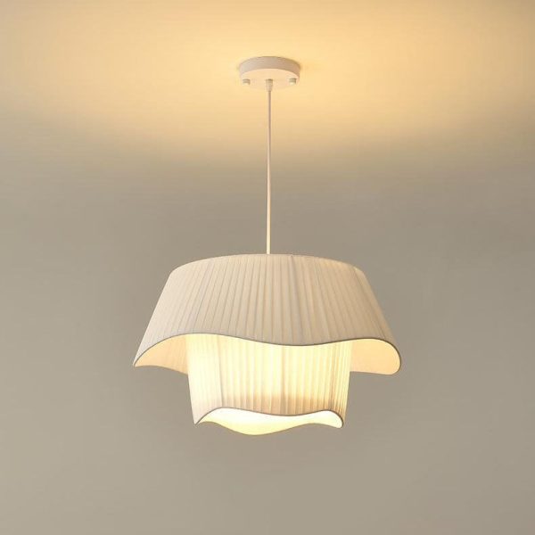 Contemporary Scandinavian Round Iron Acrylic Fabric 4/5 Light Pendant Light For Living Room - Image 33