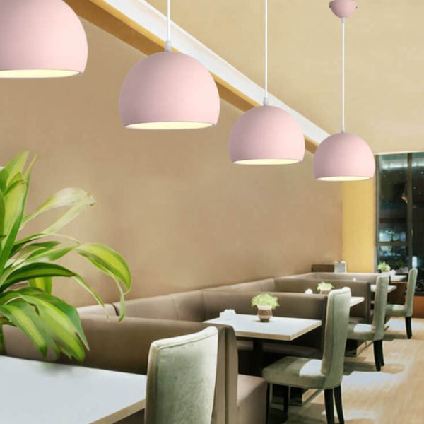 Modern Solid Color Round Head Iron 1-Light Pendant Light - Image 2