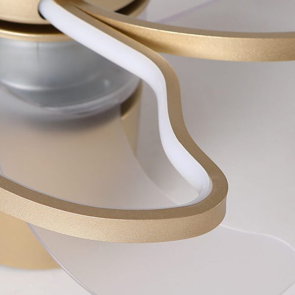 Nordic Minimalist Petal Shaped LED Semi-Flush Mount Ceiling Fan Light - Image 14