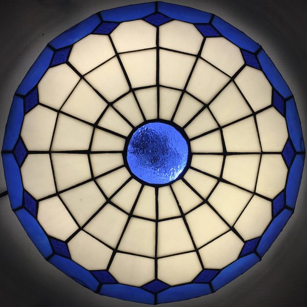 Traditional Tiffany Round Shell Bead Stained Glass 2-Light Flush Mount Ceiling Light For Hallway - Image 15