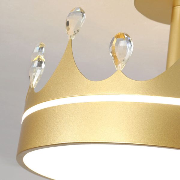 Cartoon Creative Crown LED Kids Semi-Flush Mount Ceiling Light - Image 10