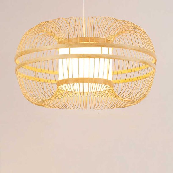 Japanese Element Bamboo Drum 1-Light Pendant Light - Image 8