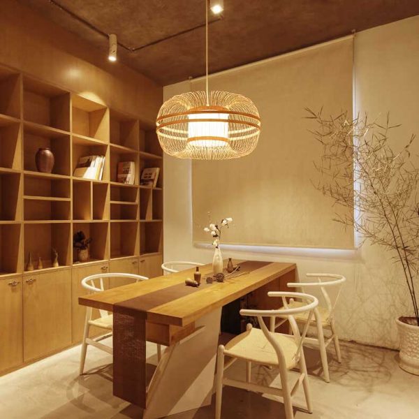 Japanese Element Bamboo Drum 1-Light Pendant Light - Image 13