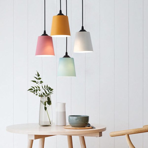 Nordic Macaron Cylinder Dome Metal 1-Light Pendant Light - Image 5