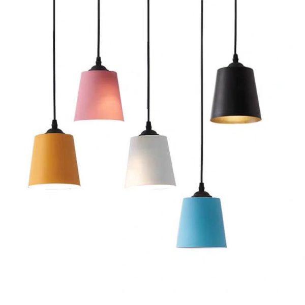 Nordic Macaron Cylinder Dome Metal 1-Light Pendant Light - Image 8