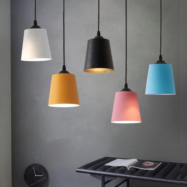 Nordic Macaron Cylinder Dome Metal 1-Light Pendant Light - Image 3