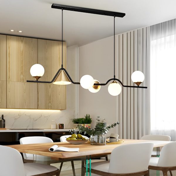 Strip Cone Glass Bubbles LED Iron Electroplating Nordic Chandelier - Image 12