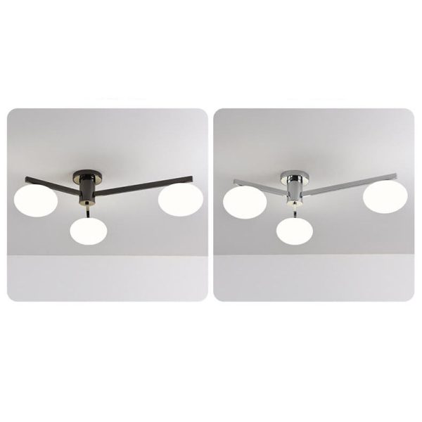 Nordic Light Luxury Glass Ball Iron Bracket 3/4/5 Light Semi- Flush Mount Ceiling Light - Image 27