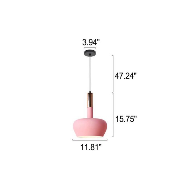 Nordic Macaron Aluminum Dome Bottle 1-Light Pendant Light - Image 8