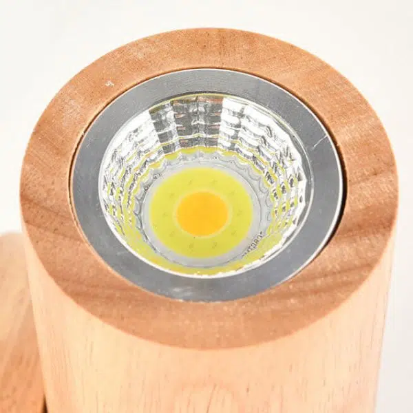 Modern Simple Warm Solid Wood Strip Double Head LED Wall Sconce Lamp - Image 5