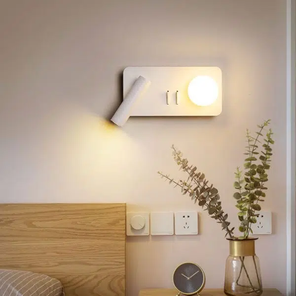 Nordic Minimalist Round/Square Acrylic Iron LED Reading Wall Sconce Lamp - Image 2