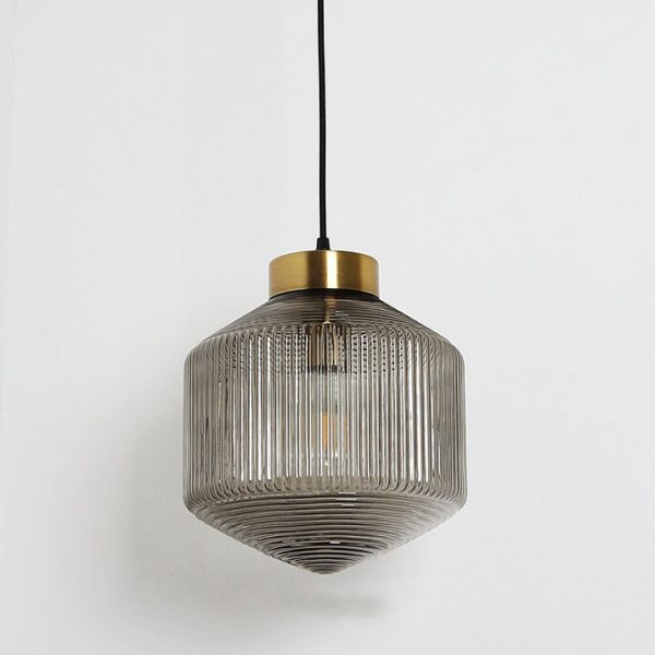 Nordic Textured Glass 1-Light Drum LED Pendant Light - Image 7
