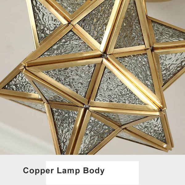 Modern 1-Light Star Pentagram Shaped Semi-Flush Mount Lighting - Image 10
