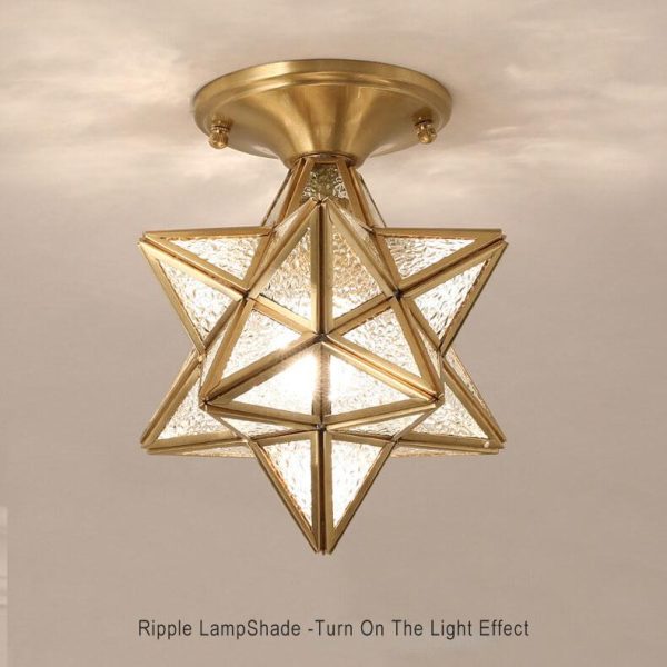 Modern 1-Light Star Pentagram Shaped Semi-Flush Mount Lighting - Image 8