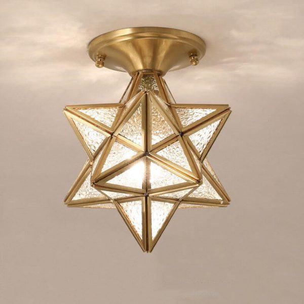 Modern 1-Light Star Pentagram Shaped Semi-Flush Mount Lighting - Image 12