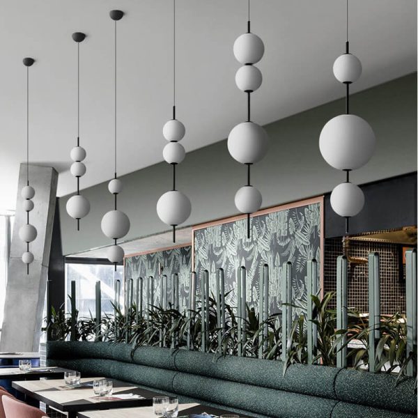 Modern Minimalist Creative Glass Ball LED Pendant Light - Image 3