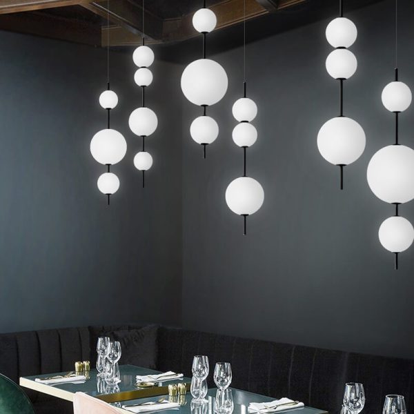 Modern Minimalist Creative Glass Ball LED Pendant Light - Image 2
