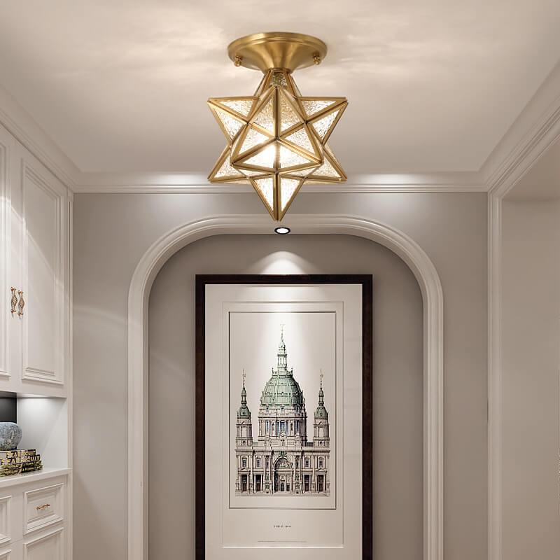 22408541696-1141736763-788a9562-aa1a-44b4-94f6-ff31cadbf915.jpg Modern 1-Light Star Pentagram Shaped Semi-Flush Mount Lighting - Image 1