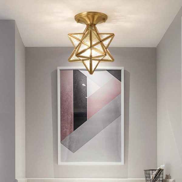 Modern 1-Light Star Pentagram Shaped Semi-Flush Mount Lighting - Image 6
