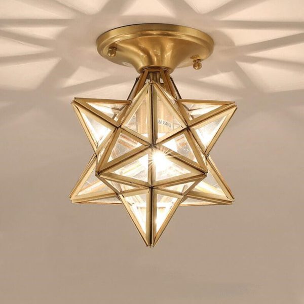 Modern 1-Light Star Pentagram Shaped Semi-Flush Mount Lighting - Image 13