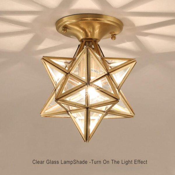 Modern 1-Light Star Pentagram Shaped Semi-Flush Mount Lighting - Image 7