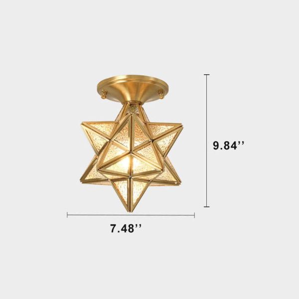 Modern 1-Light Star Pentagram Shaped Semi-Flush Mount Lighting - Image 5