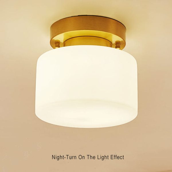 Modern Nordic Cylinder Glass 1-Light Semi-Flush Mount Lighting For Bedroom - Image 9