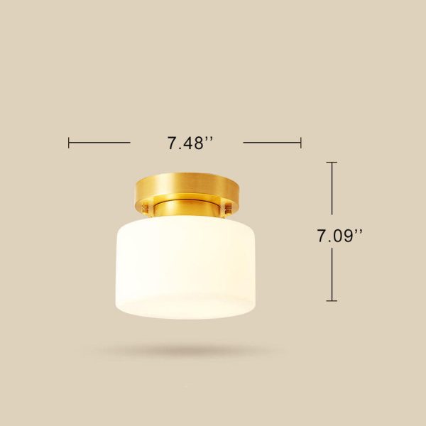 Modern Nordic Cylinder Glass 1-Light Semi-Flush Mount Lighting For Bedroom - Image 6