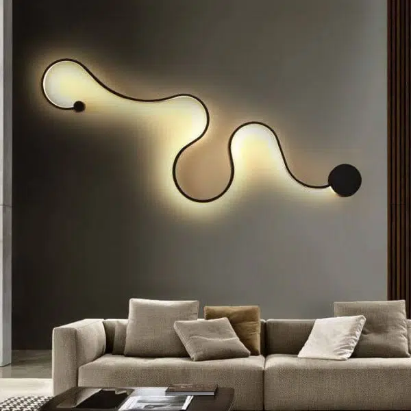 Modern Long Aluminum Snake Shaped 1-Light Curved LED Wall Sconce Lamp - Image 6