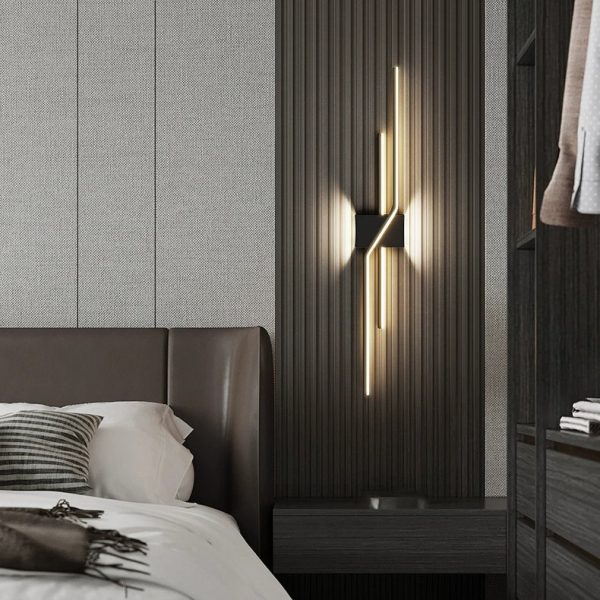 Modern Minimalist Aluminum Geometric Long Straight Line LED Wall Sconce Lamp For Living Room - Image 6