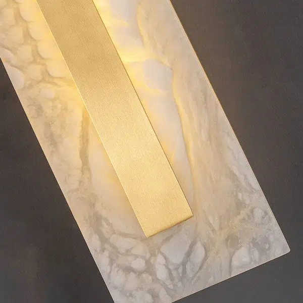 Light Luxury Brass Marble Oval Square LED Wall Sconce Lamp - Image 17