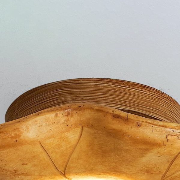 Japanese Wabi-sabi Lotus Leaf Resin 1-Light Semi-Flush Mount Ceiling Light - Image 21