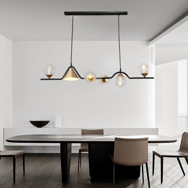 Strip Cone Glass Bubbles LED Iron Electroplating Nordic Chandelier - Image 10