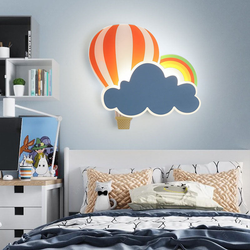 23-a7f164ad-1840-4613-adbe-2f0c60e74872.jpg Contemporary Creative Kids Hot Air Balloon Clouds Iron Acrylic LED Wall Sconce Lamp For Bedroom - Image 1