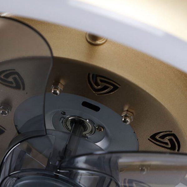 Nordic Light Luxury Round Wrought Iron LED Flush Mount Ceiling Fan Light - Image 18