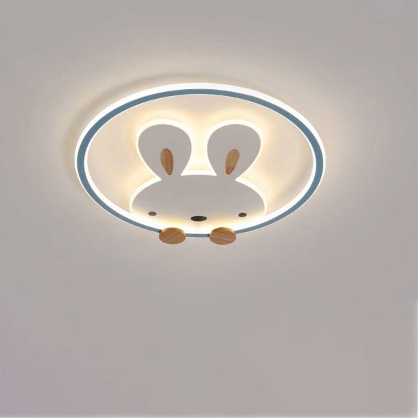 Childlike Modern Simple Cartoon Rabbit Design LED Flush Mount Light - Image 15