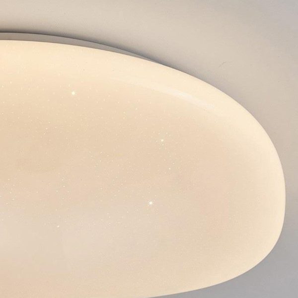 Modern Minimalist Pebble Shape Acrylic Hardware LED Flush Mount Ceiling Light For Bedroom - Image 10