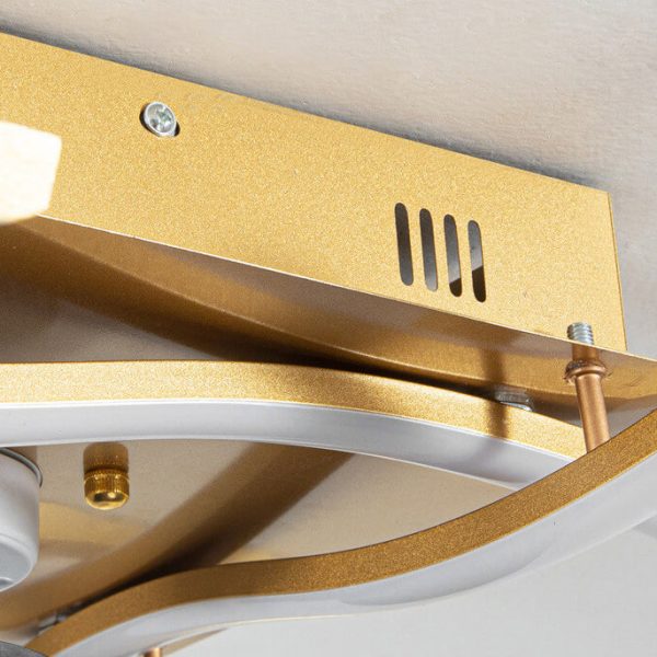 Modern Minimalist Square Aluminum Corrugated Inverter LED Flush Mount Ceiling Fan Light - Image 9