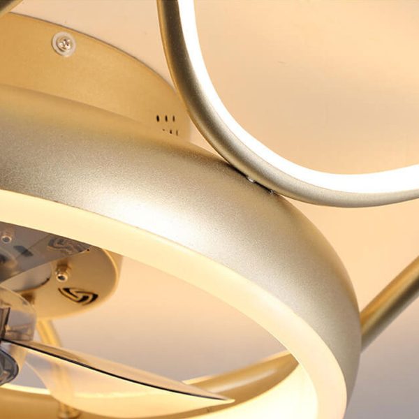 Nordic Light Luxury Round Wrought Iron LED Flush Mount Ceiling Fan Light - Image 19