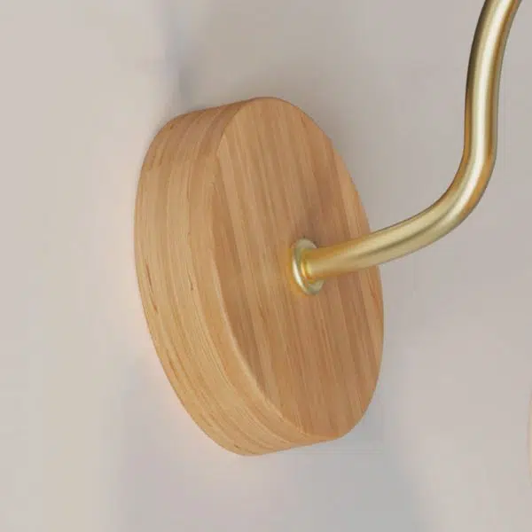 Nordic Striped Glass Round Log Wood 1-Light Wall Sconce Lamp - Image 22