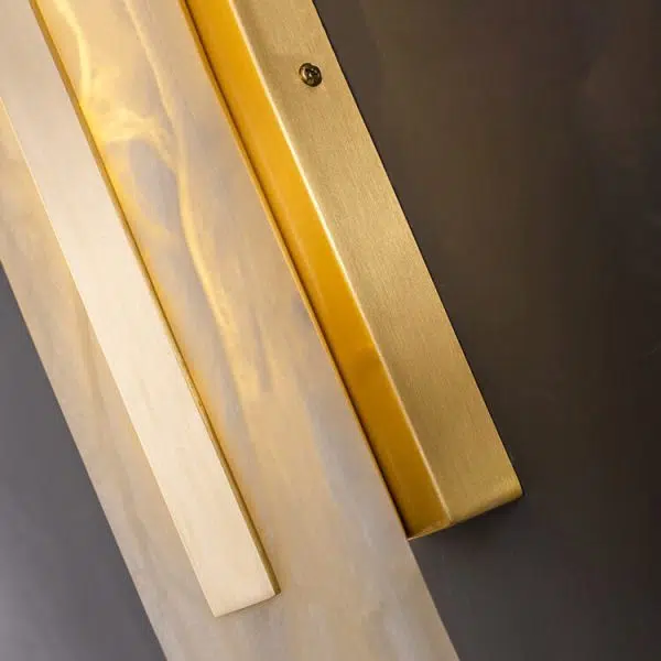 Light Luxury Brass Marble Oval Square LED Wall Sconce Lamp - Image 19
