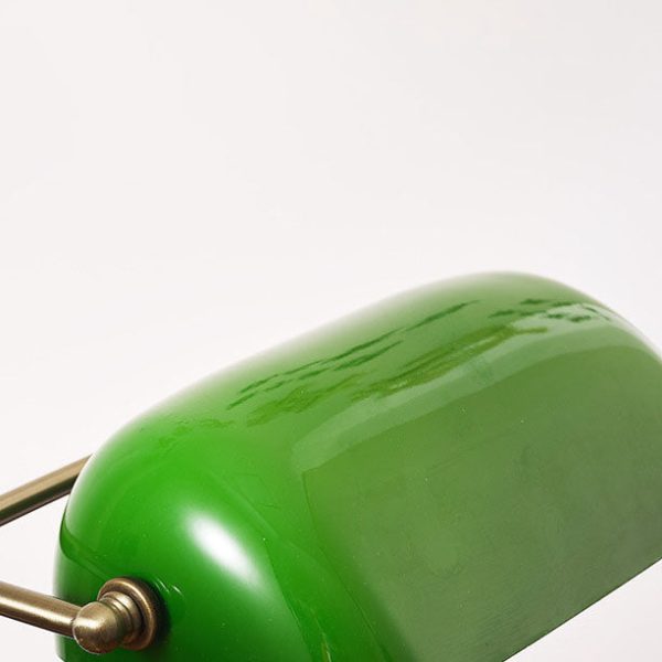 Vintage Solid Wood Glass Bank Zipper 1-Light Table Lamp - Image 12