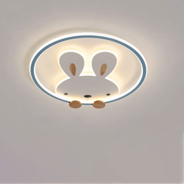 Childlike Modern Simple Cartoon Rabbit Design LED Flush Mount Light - Image 16