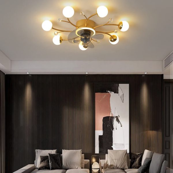 Nordic Light Luxury Creative 5/7-Light LED Flush Mount Fan Light - Image 37