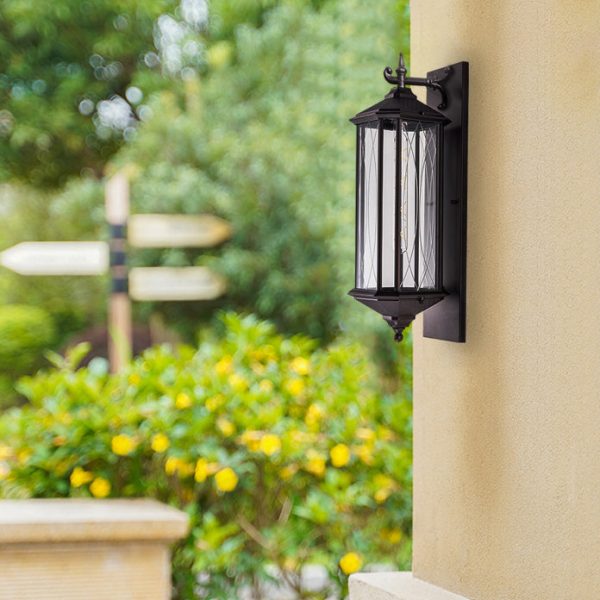 European Wrought Iron Outdoor Waterproof 1-Light Wall Sconce Lamp - Image 5
