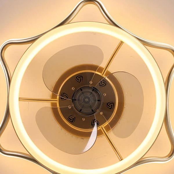 Nordic Light Luxury Round Wrought Iron LED Flush Mount Ceiling Fan Light - Image 20