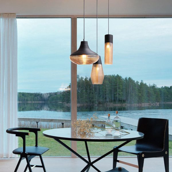 Contemporary Scandinavian Cylinder Oval Iron Glass 1-Light Pendant Light For Living Room - Image 3
