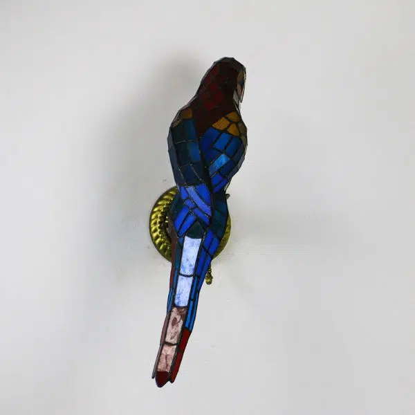 Tiffany Vintage Parrot Stained Glass 1-Light Wall Sconce Lamp - Image 24