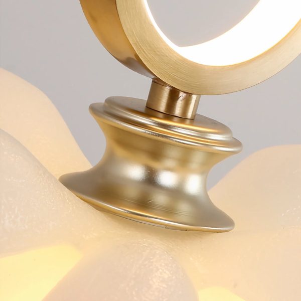 Creative Lotus Flowers Luminous Copper Oval Ring LED Modern Pendant Lights - Image 14