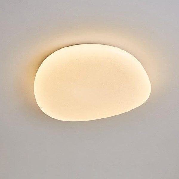 Modern Minimalist Pebble Shape Acrylic Hardware LED Flush Mount Ceiling Light For Bedroom - Image 12